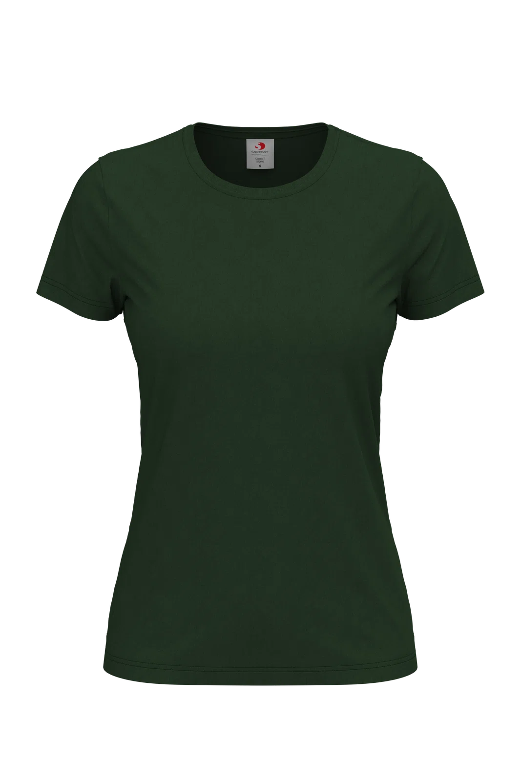 T-shirt Damski Klasyczny Bawelniany S141 - Bottle Green