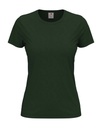 T-shirt Damski Klasyczny Bawelniany S141 - Bottle Green