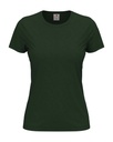 T-shirt Damski Klasyczny Bawelniany S141 - Bottle Green
