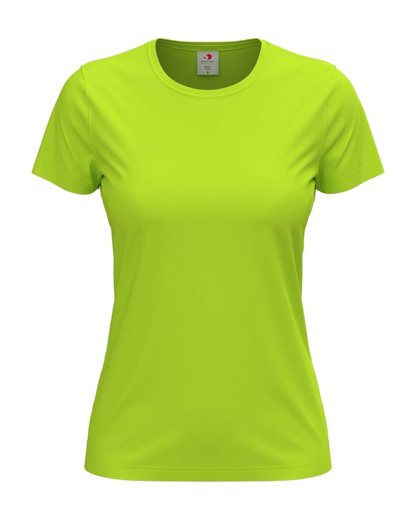 T-shirt Damski Klasyczny Bawelniany S141 - Bright Lime