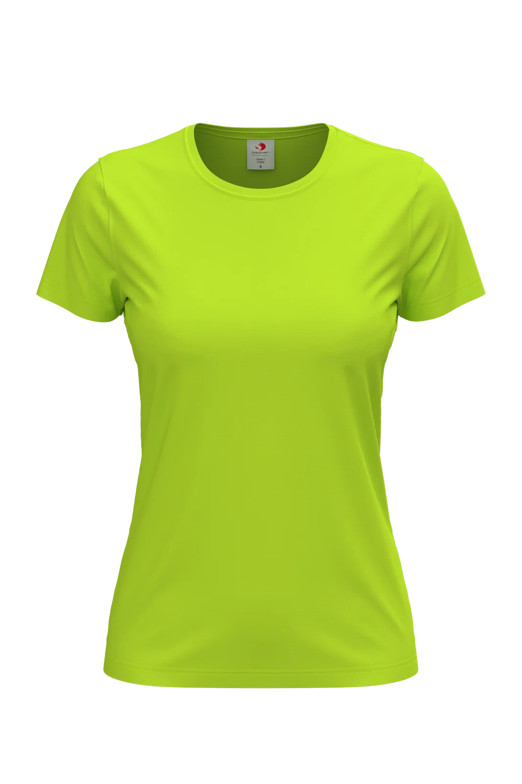 T-shirt Damski Klasyczny Bawelniany S141 - Bright Lime