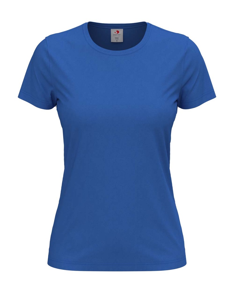 T-shirt Damski Klasyczny Bawelniany S141 - Bright Royal