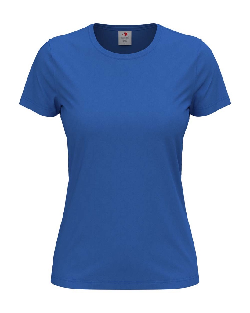 T-shirt Damski Klasyczny Bawelniany S141 - Bright Royal