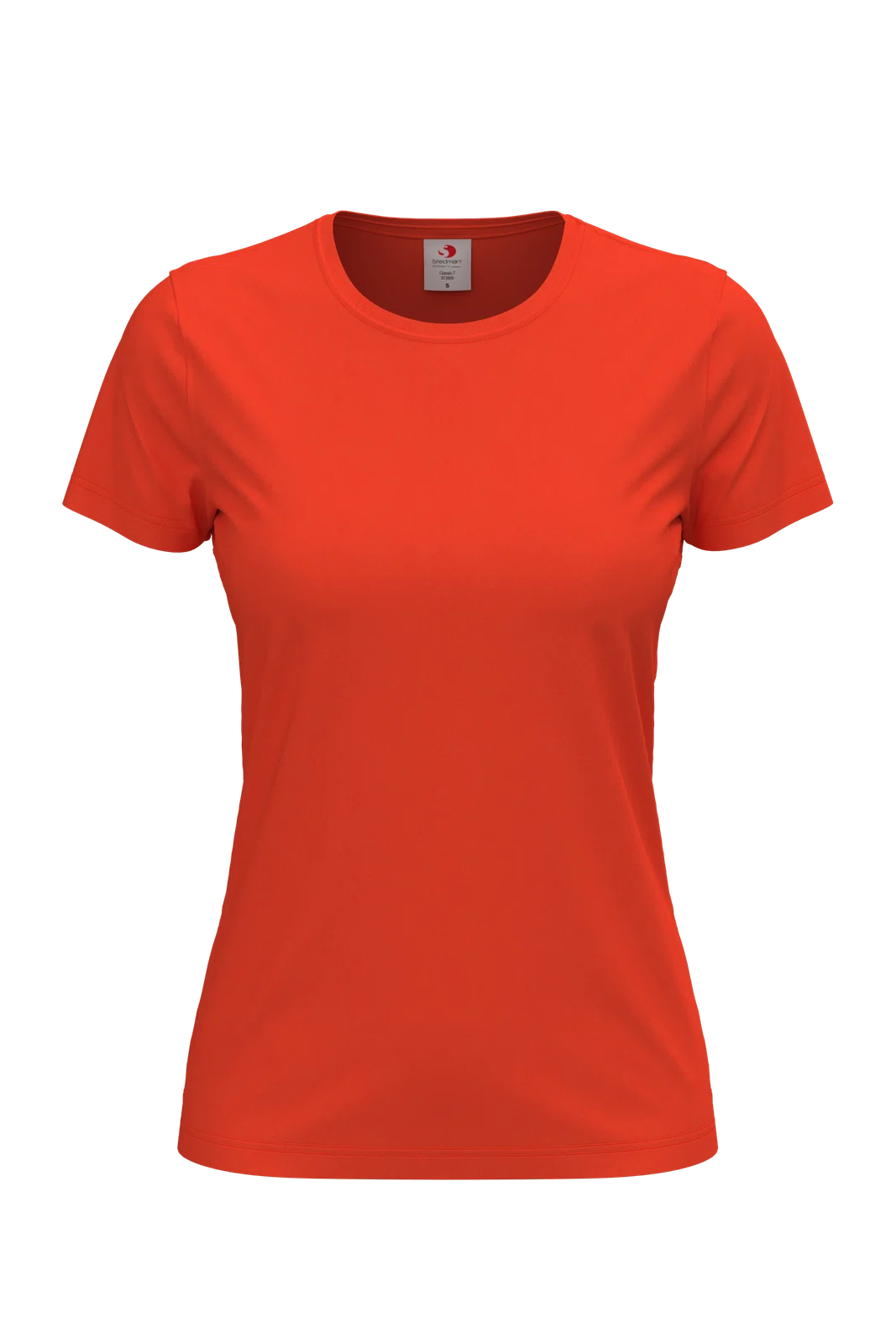 T-shirt Damski Klasyczny Bawelniany S141 - Brilliant Orange