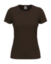 T-shirt Damski Klasyczny Bawelniany S141 - Dark Chocolate