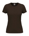 T-shirt Damski Klasyczny Bawelniany S141 - Dark Chocolate