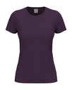 T-shirt Damski Klasyczny Bawelniany S141 - Deep Berry