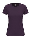 T-shirt Damski Klasyczny Bawelniany S141 - Deep Berry