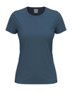 T-shirt Damski Klasyczny Bawelniany S141 - Denim Blue