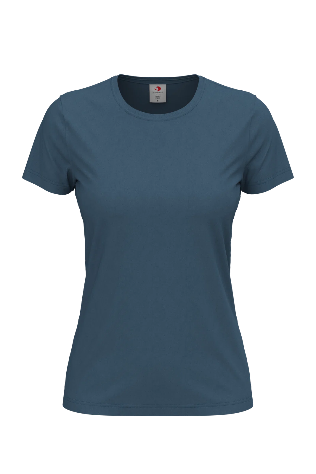 T-shirt Damski Klasyczny Bawelniany S141 - Denim Blue