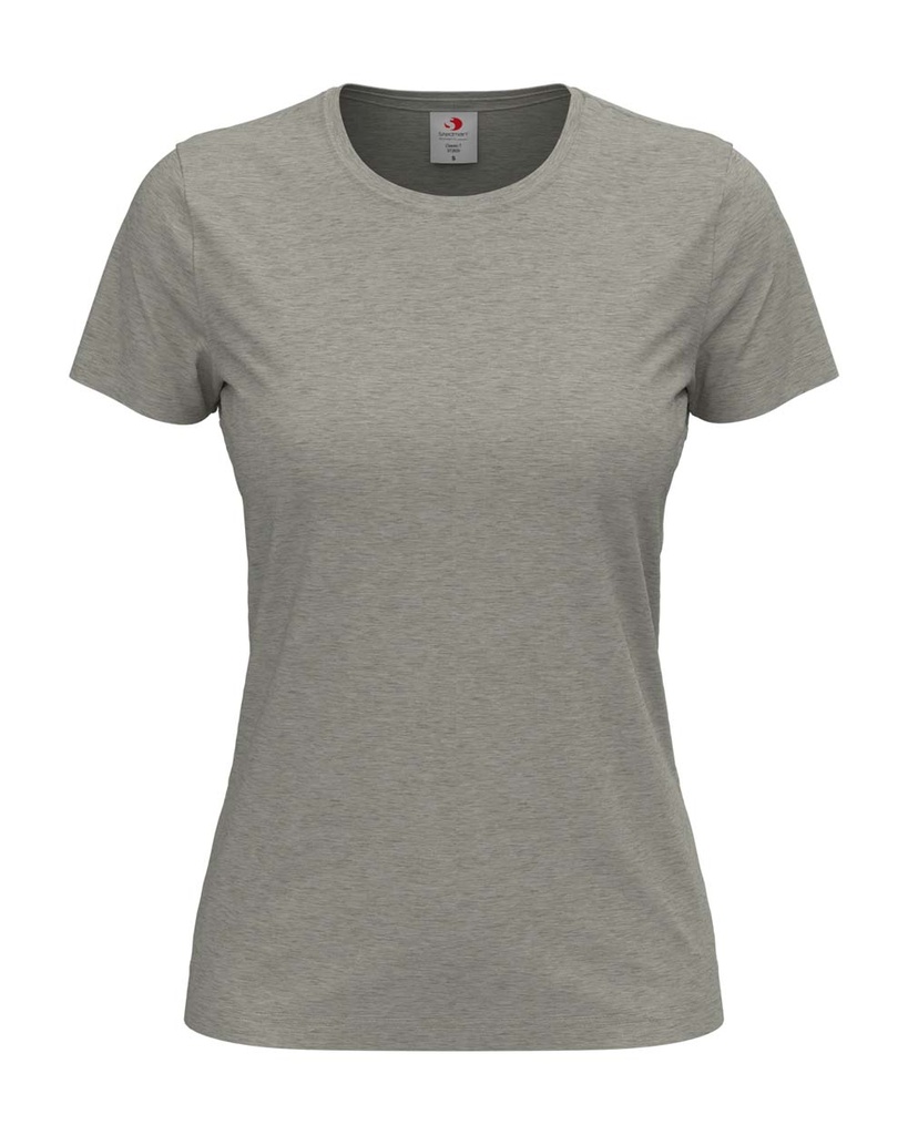 T-shirt Damski Klasyczny Bawelniany S141 - Grey Heather