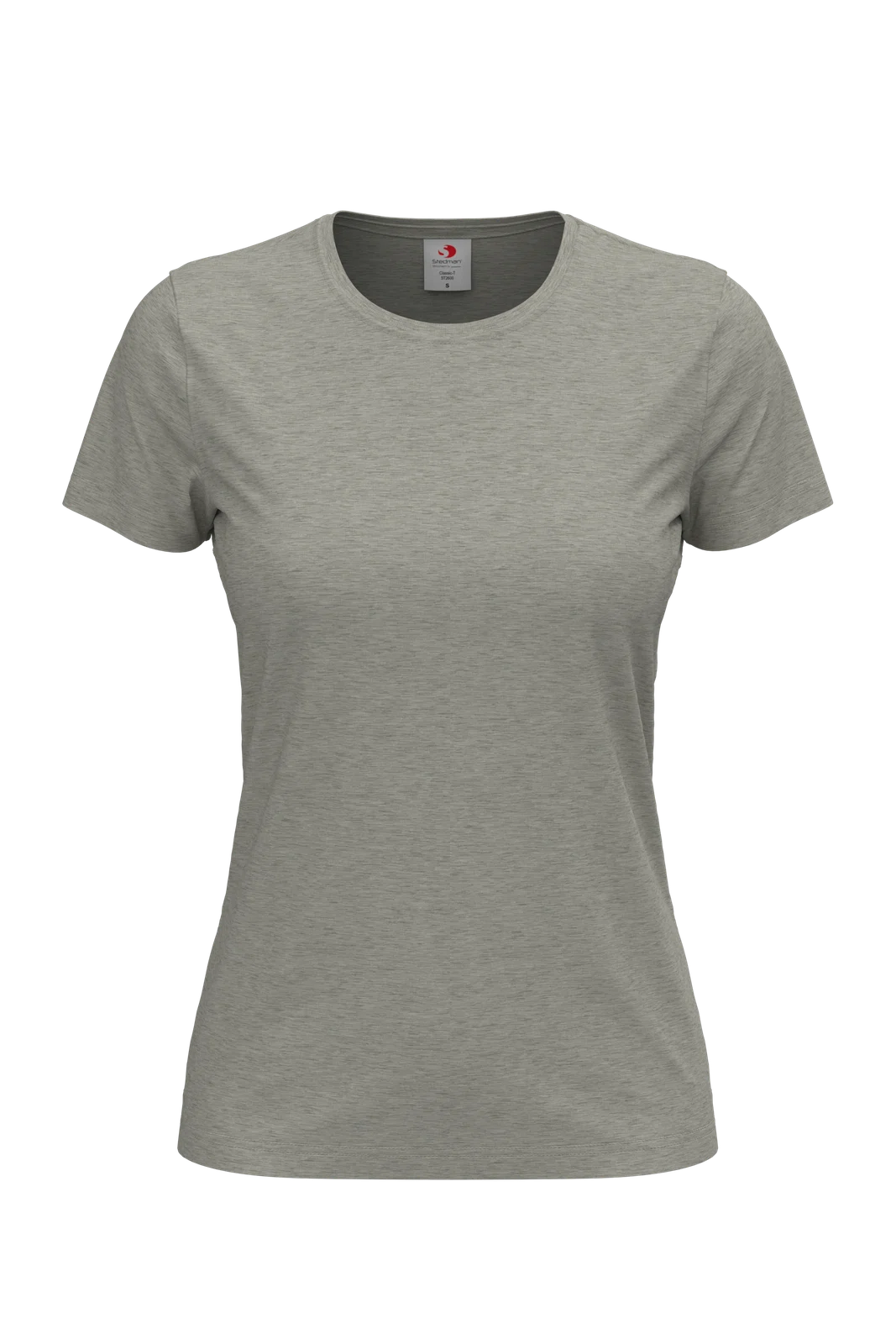 T-shirt Damski Klasyczny Bawelniany S141 - Grey Heather