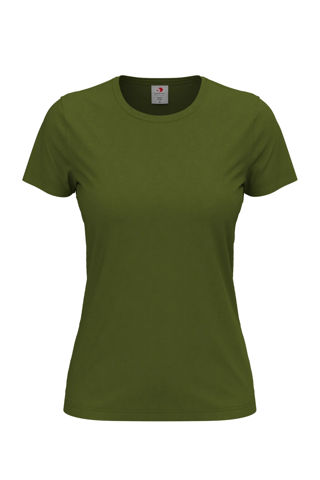 T-shirt Damski Klasyczny Bawelniany S141 - Hunters Green