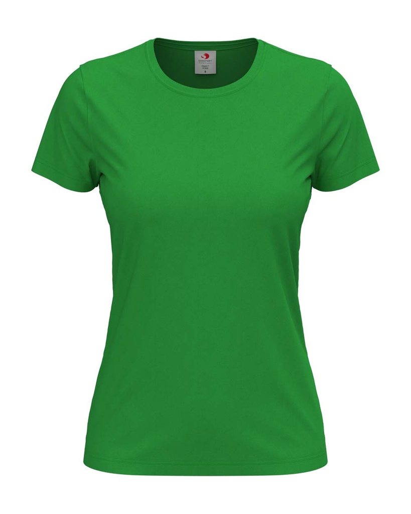 T-shirt Damski Klasyczny Bawelniany S141 - Kelly Green