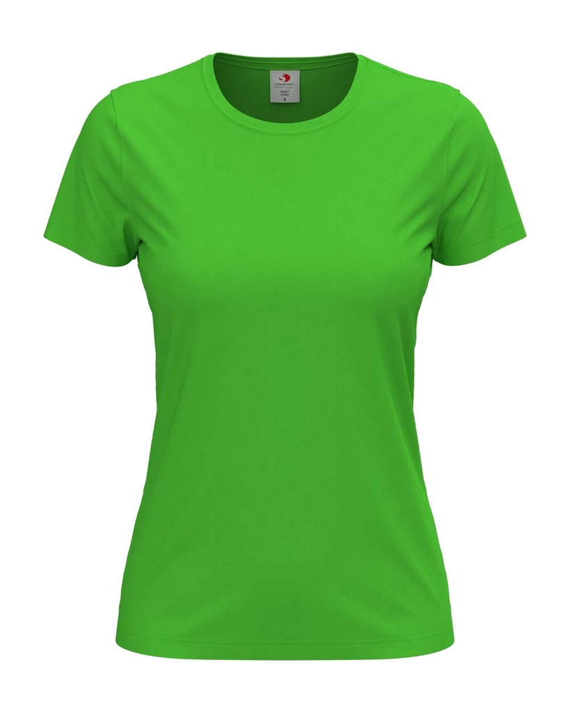 T-shirt Damski Klasyczny Bawelniany S141 - Kiwi Green