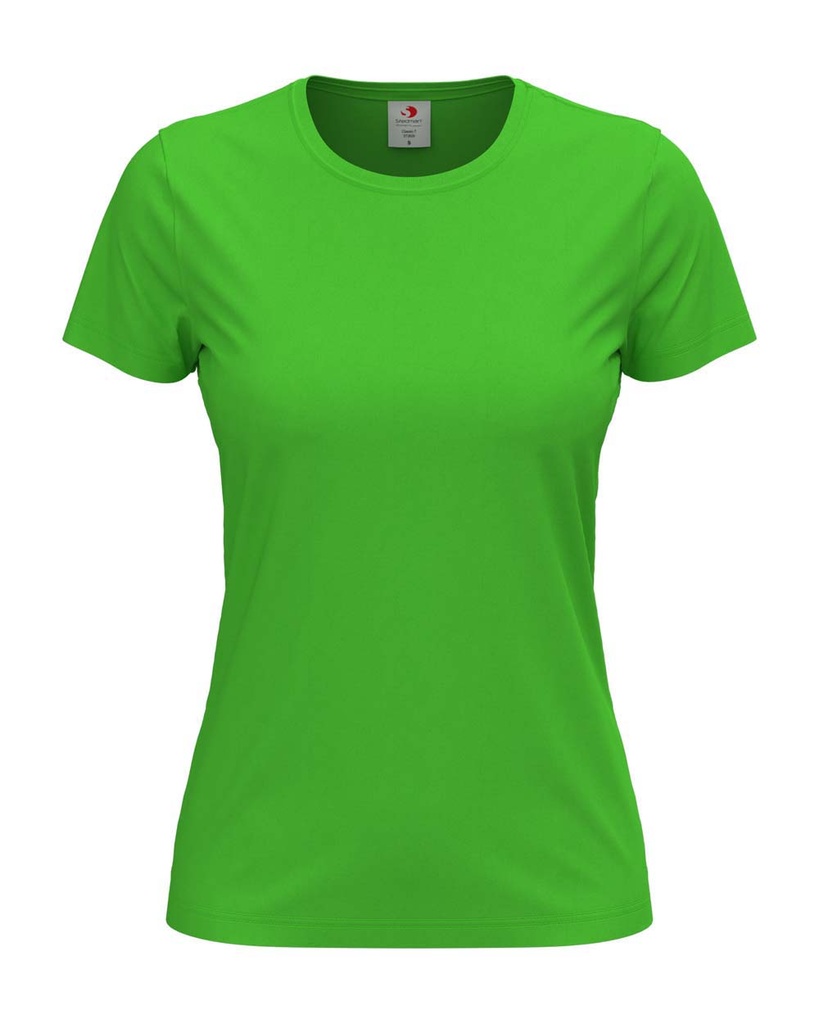 T-shirt Damski Klasyczny Bawelniany S141 - Kiwi Green