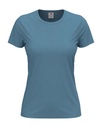 T-shirt Damski Klasyczny Bawelniany S141 - Light Blue