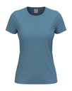 T-shirt Damski Klasyczny Bawelniany S141 - Light Blue