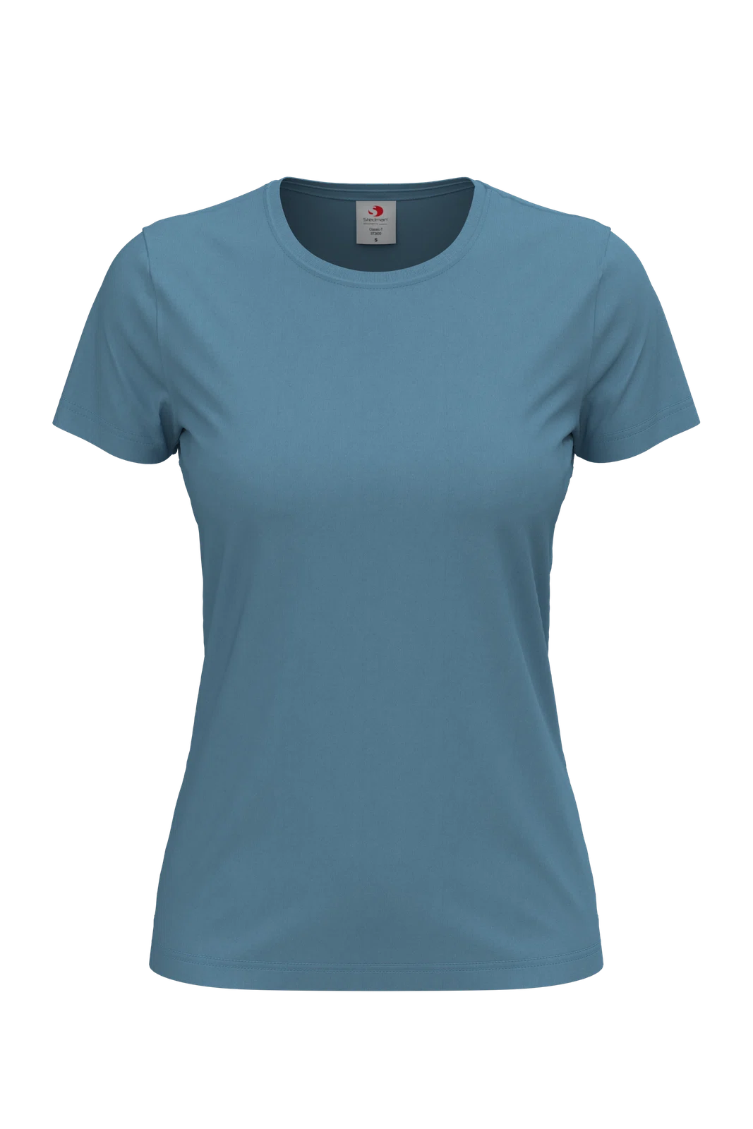 T-shirt Damski Klasyczny Bawelniany S141 - Light Blue