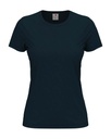 T-shirt Damski Klasyczny Bawelniany S141 - Marina Blue