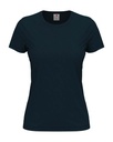 T-shirt Damski Klasyczny Bawelniany S141 - Marina Blue