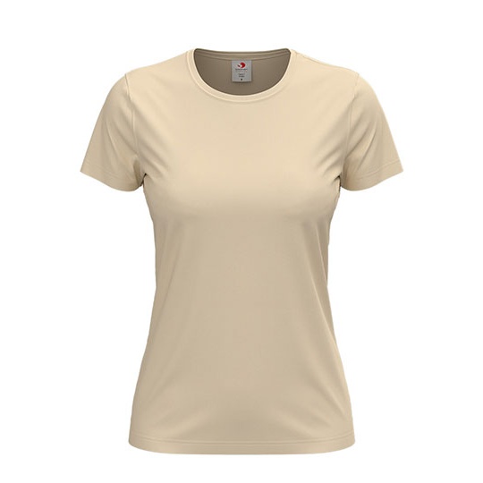 T-shirt Damski Klasyczny Bawelniany S141 - Natural