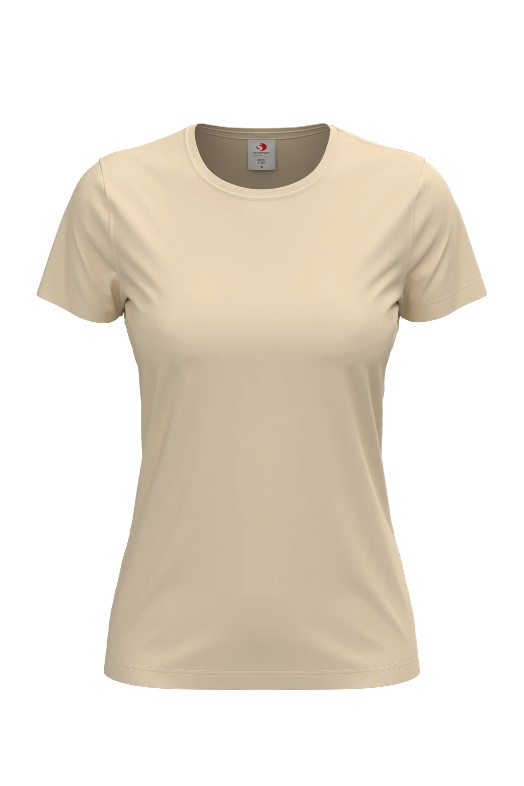 T-shirt Damski Klasyczny Bawelniany S141 - Natural