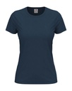 T-shirt Damski Klasyczny Bawelniany S141 - Navy Blue
