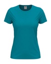 T-shirt Damski Klasyczny Bawelniany S141 - Ocean Blue