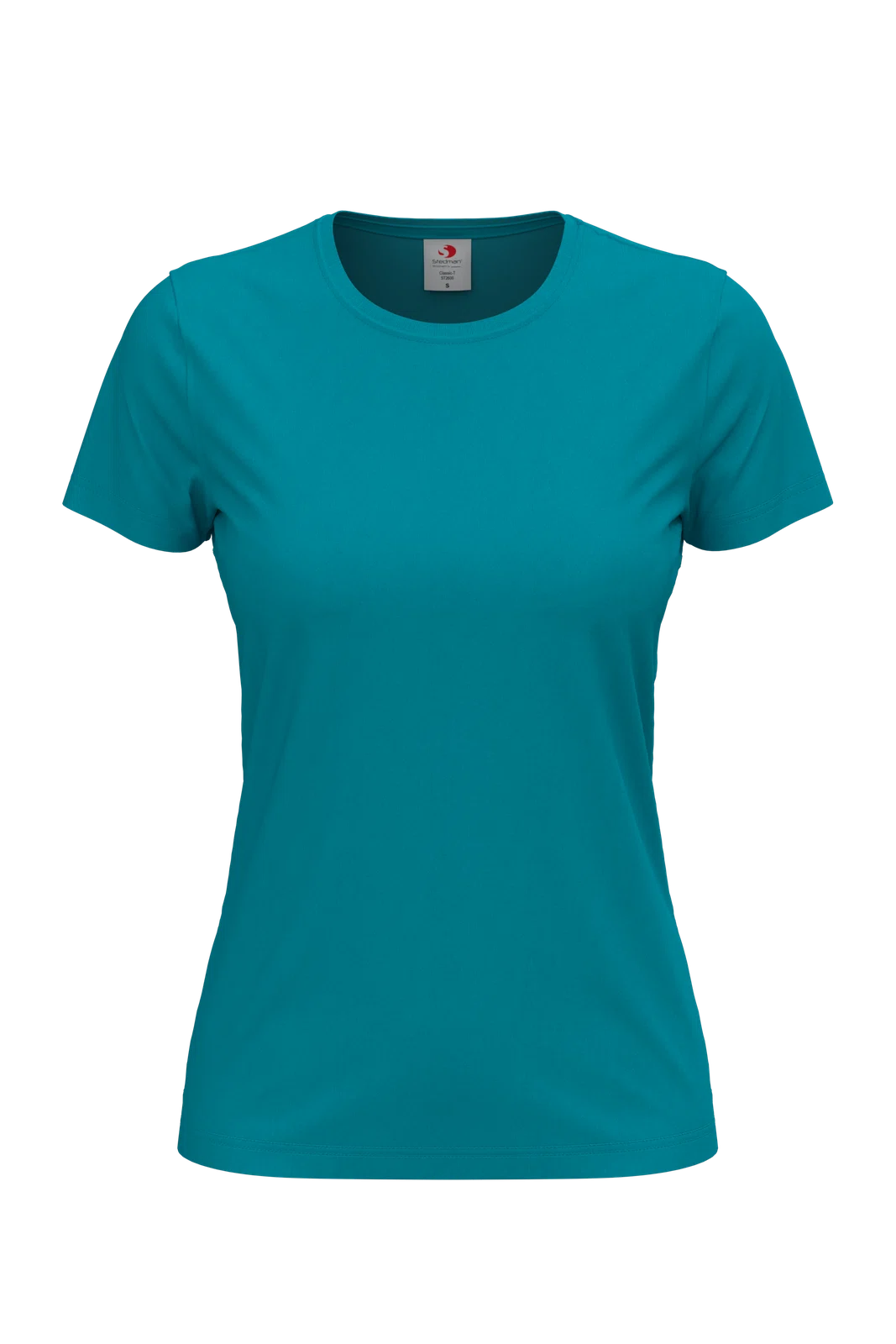 T-shirt Damski Klasyczny Bawelniany S141 - Ocean Blue