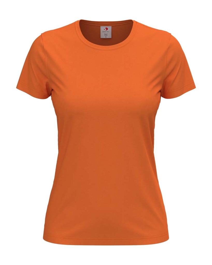 T-shirt Damski Klasyczny Bawelniany S141 - Orange