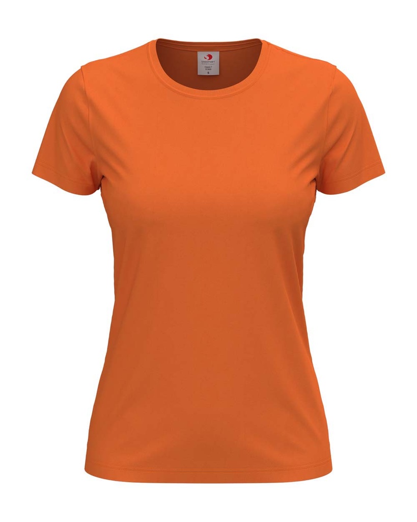 T-shirt Damski Klasyczny Bawelniany S141 - Orange
