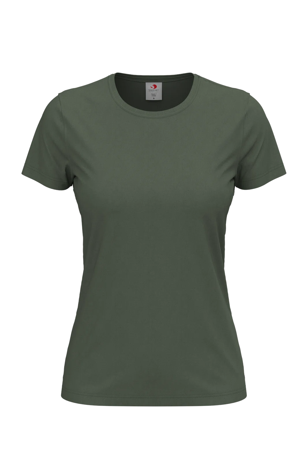 T-shirt Damski Klasyczny Bawelniany S141 - Real Grey
