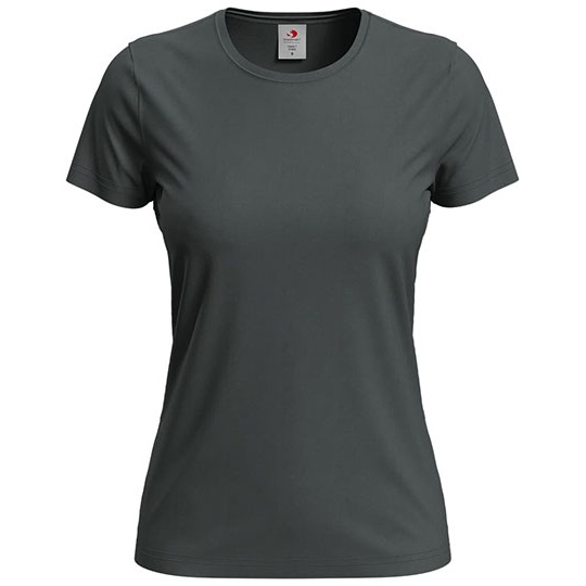 T-shirt Damski Klasyczny Bawelniany S141 - Slate Grey (Solid)