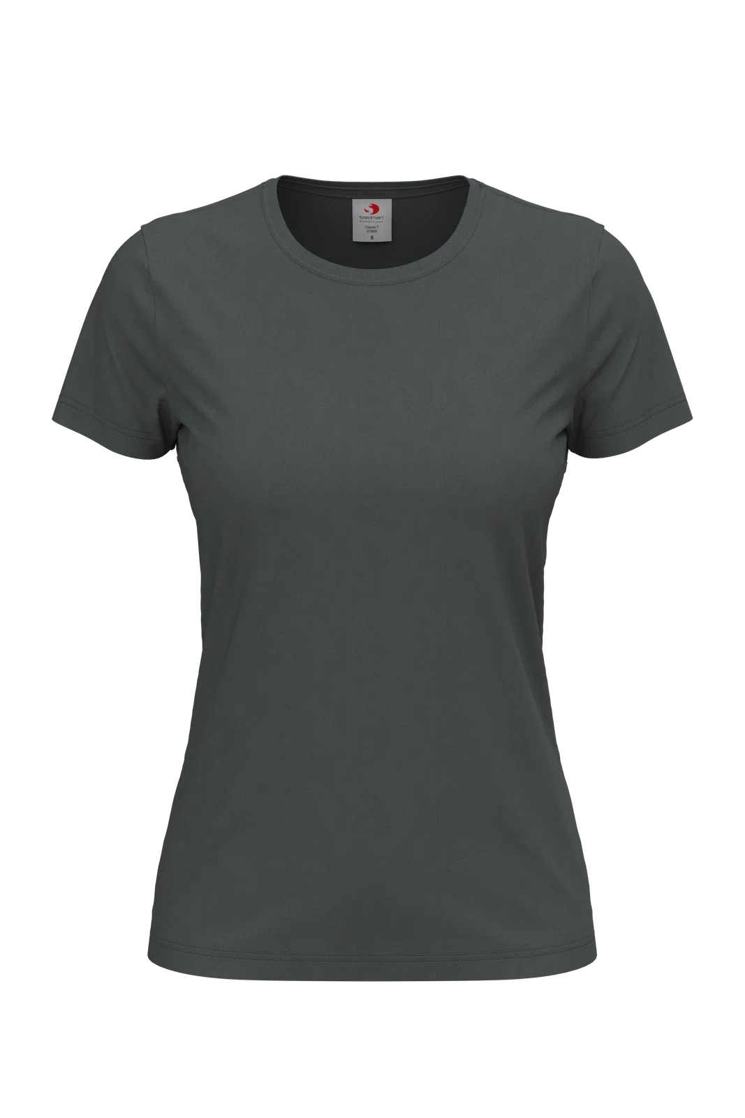 T-shirt Damski Klasyczny Bawelniany S141 - Slate Grey (Solid)