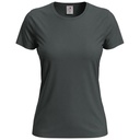 T-shirt Damski Klasyczny Bawelniany S141 - Slate Grey (Solid)