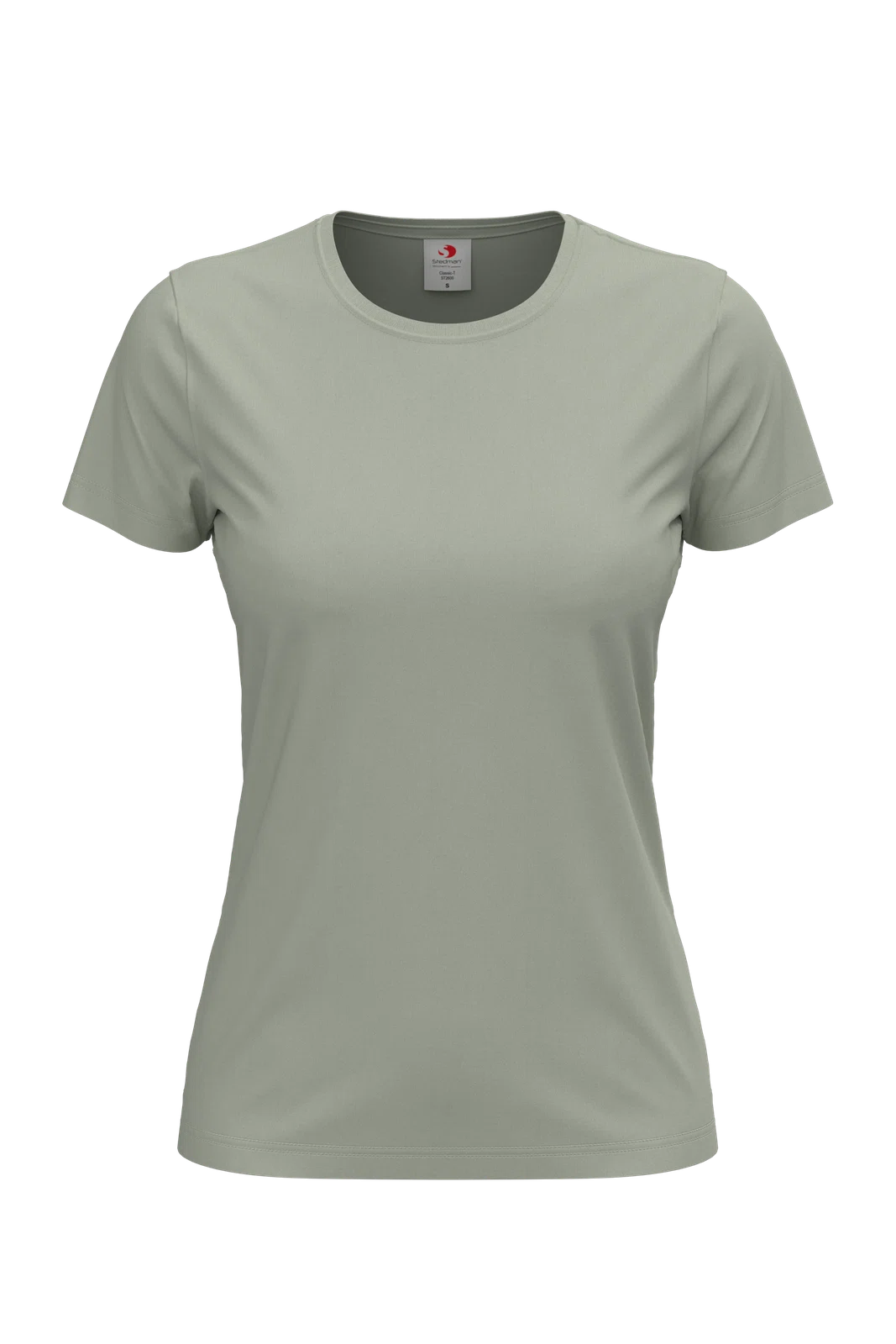 T-shirt Damski Klasyczny Bawelniany S141 - Soft Grey