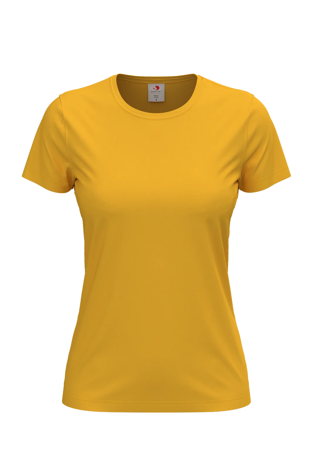 T-shirt Damski Klasyczny Bawelniany S141 - Sunflower Yellow