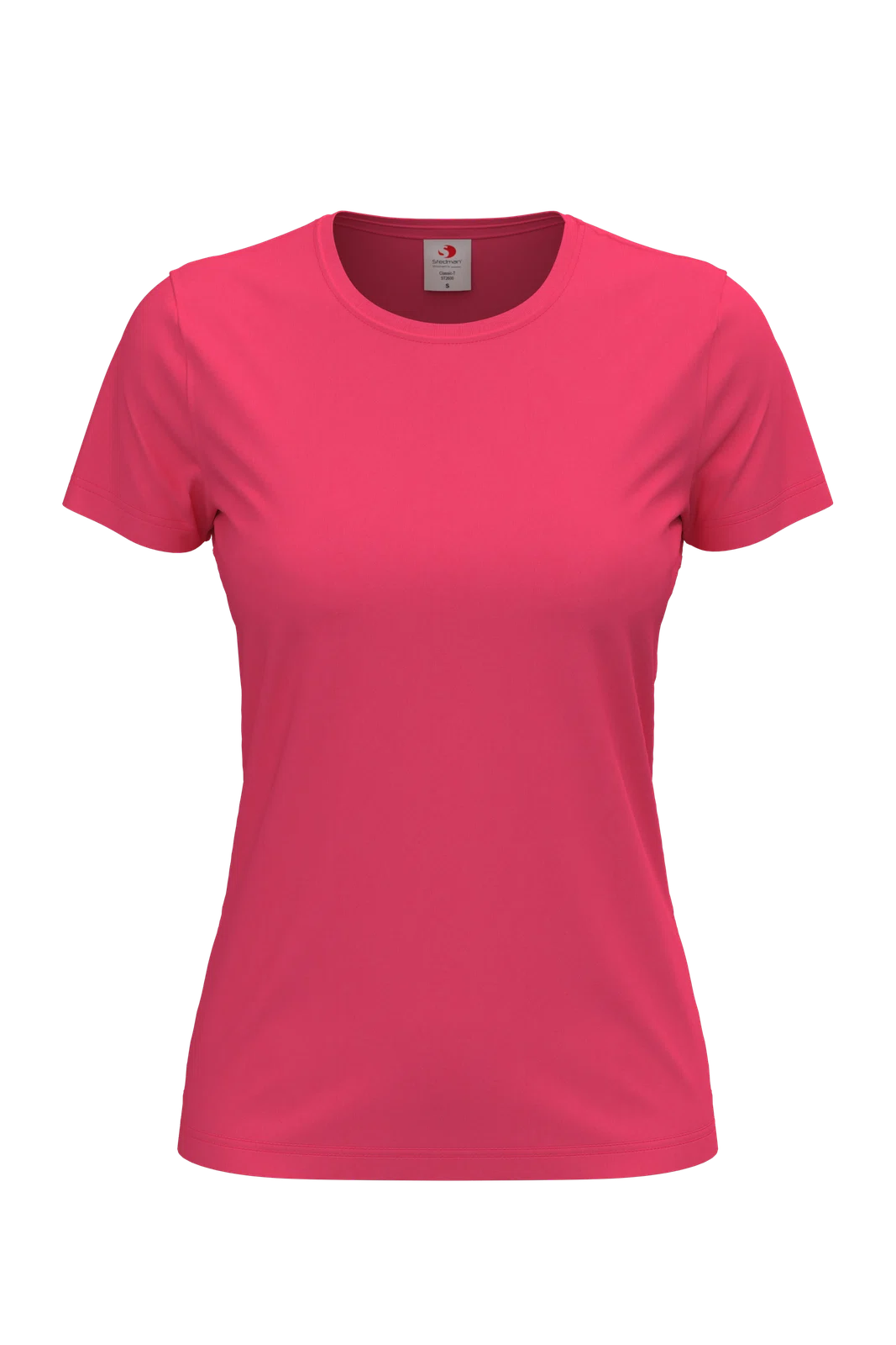 T-shirt Damski Klasyczny Bawelniany S141 - Sweet Pink