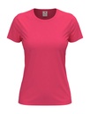 T-shirt Damski Klasyczny Bawelniany S141 - Sweet Pink