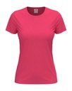 T-shirt Damski Klasyczny Bawelniany S141 - Sweet Pink