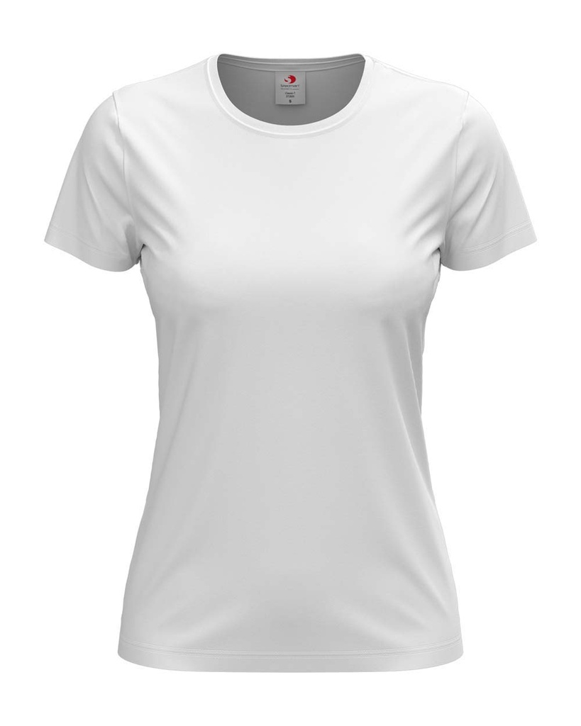 T-shirt Damski Klasyczny Bawelniany S141 - White