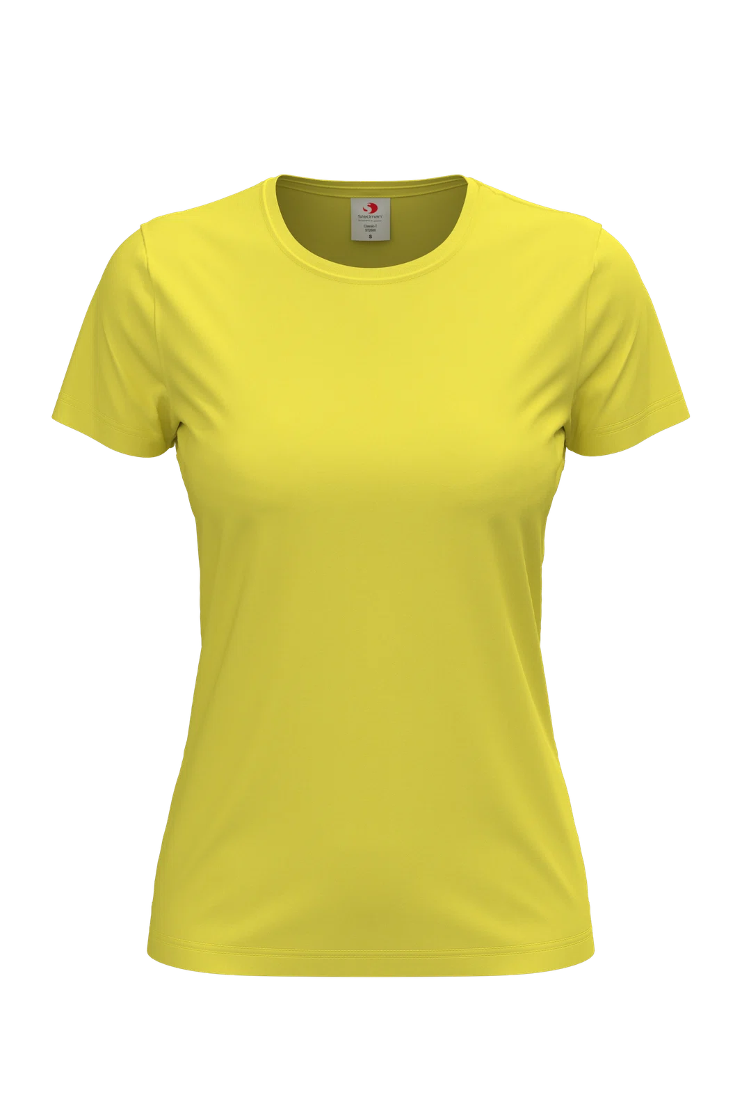 T-shirt Damski Klasyczny Bawelniany S141 - Yellow