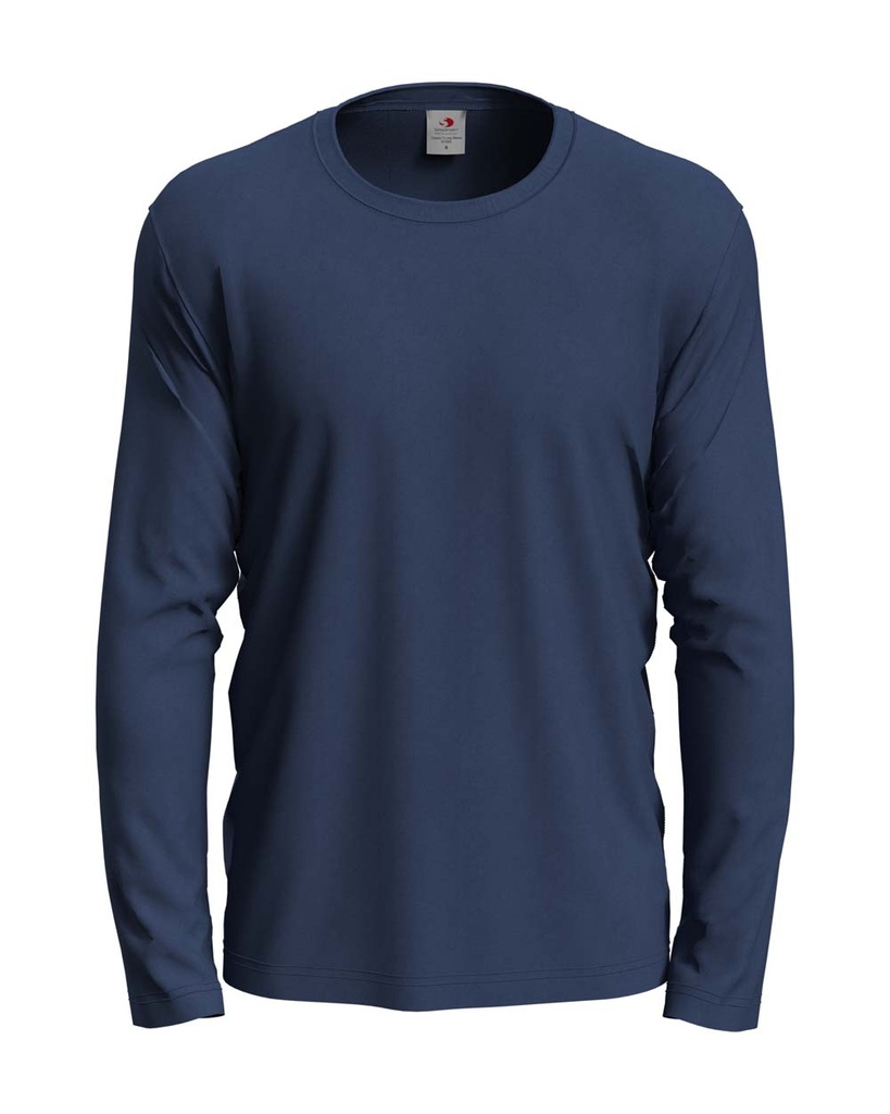 Koszulka z dlugim rekawem Klasyczna Bawelniana S240 - Navy Blue