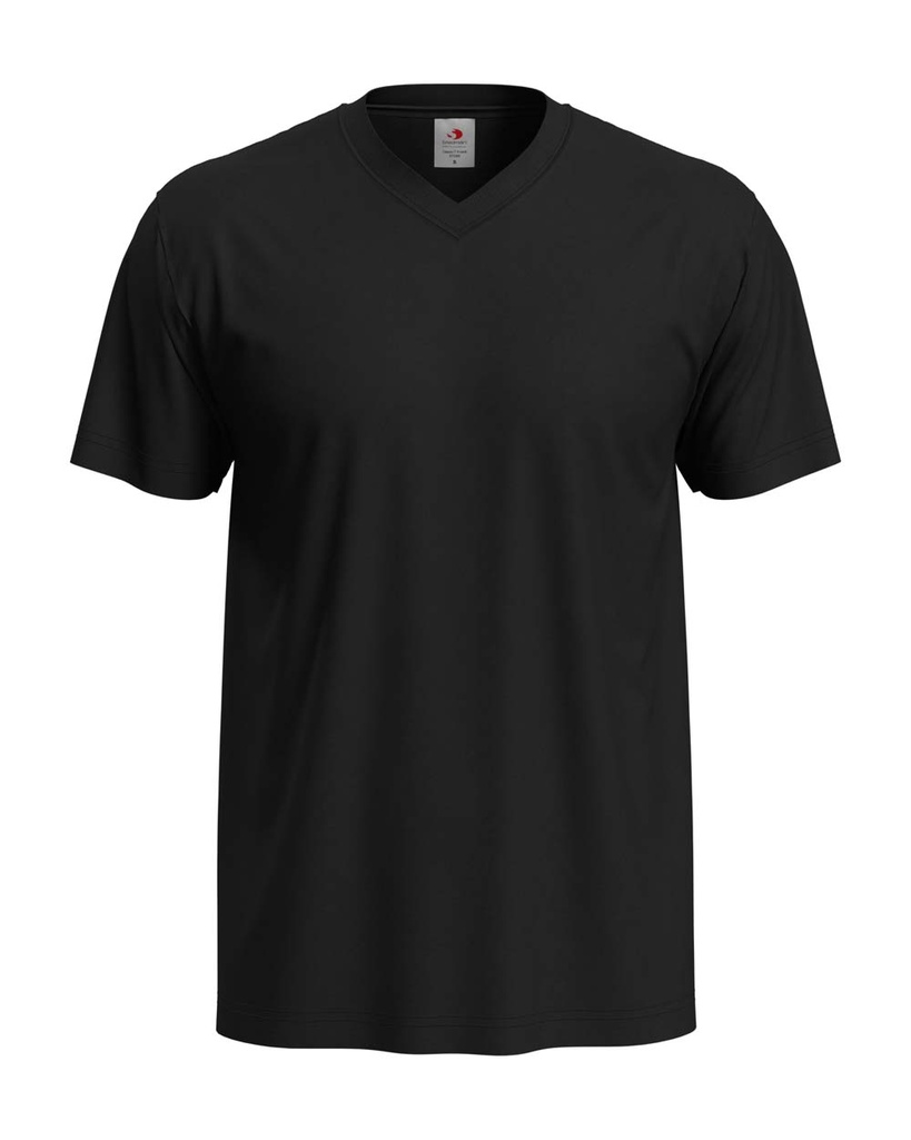 T-shirt Meski V-neck Klasyczny S270 - Black Opal