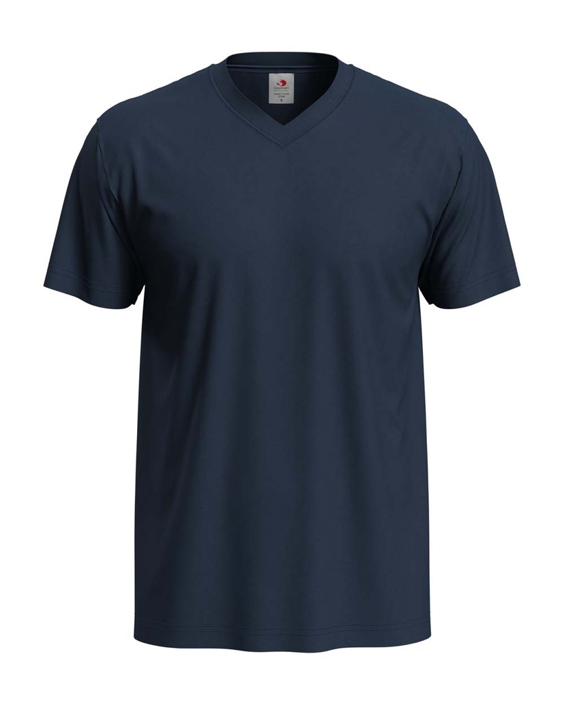 T-shirt Meski V-neck Klasyczny S270 - Blue Midnight