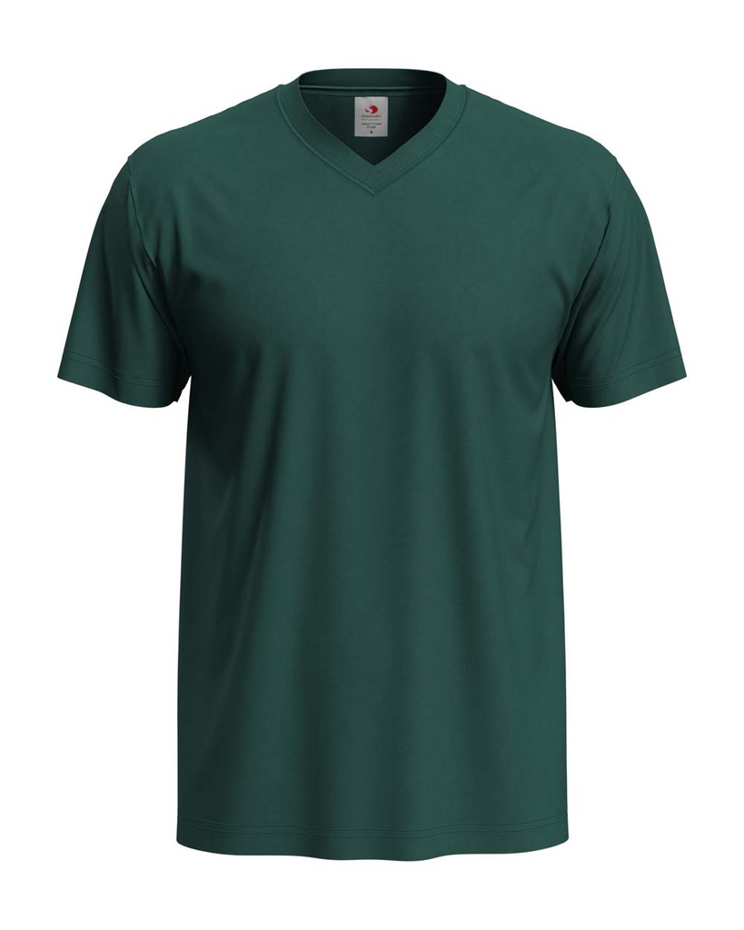 T-shirt Meski V-neck Klasyczny S270 - Bottle Green