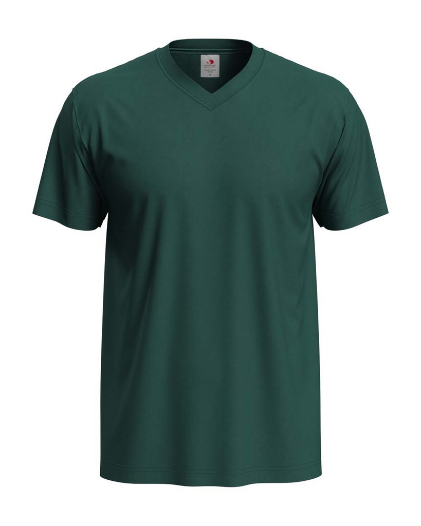 T-shirt Meski V-neck Klasyczny S270 - Bottle Green