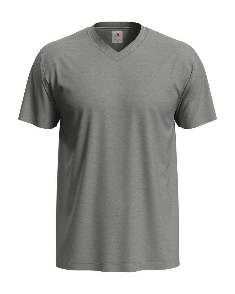 T-shirt Meski V-neck Klasyczny S270 - Grey Heather