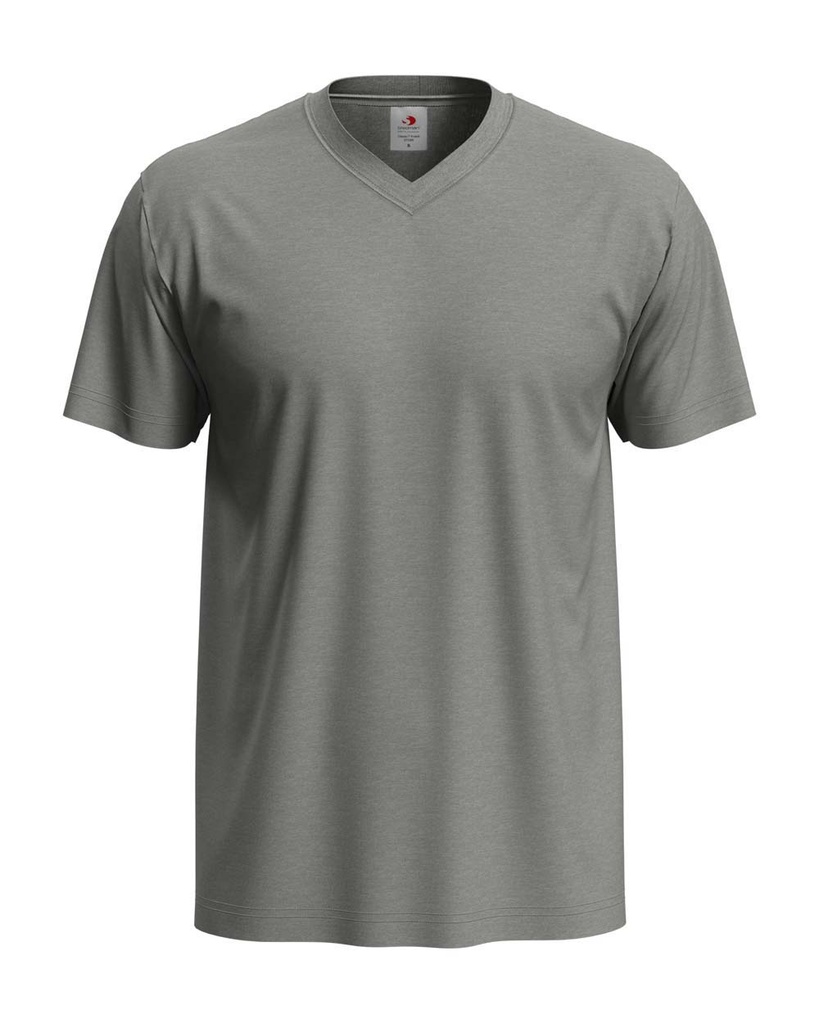 T-shirt Meski V-neck Klasyczny S270 - Grey Heather